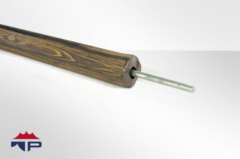 2"/2.5"x8' Dark Wood Grain Pole Sleeve