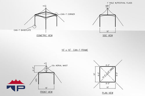 10x10x8 Festival CAN-T Frame Tent