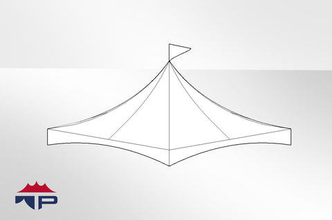 10x10 1pc Festival CAN-T Tent Top UW