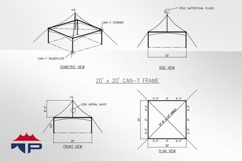 20x20x8 Festival CAN-T Frame Tent