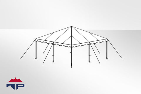 20x20x8 Traditional Frame Tent Complete | UW